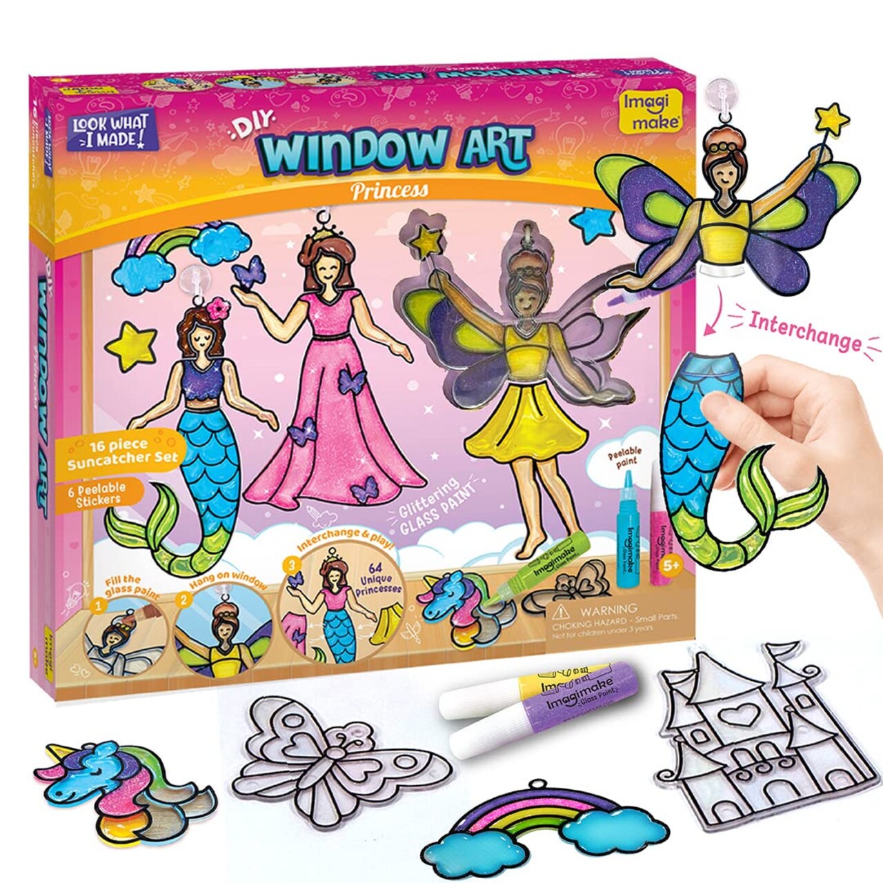 Window Art Princess | Suncatcher Kit | Arts and Crafts for Kids Ages 8-12 | Girls Toys Age 6-8 | Unicorn Gifts for Girls Age 6-8 | 5 Year Old Girl Gift | 8 Year Old Girl Birthday Gift